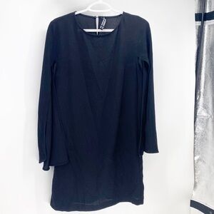 Zara cape sleeve little black dress basic wardrobe staple funeral